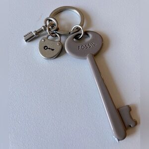 Fossil Metal Lock & Key and gray charm key
